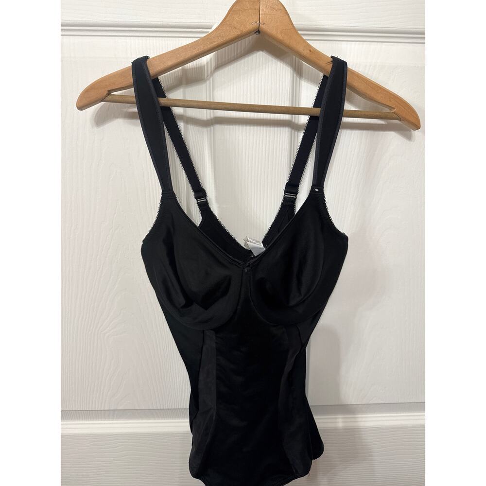 Wacoal 80985 Bodysuede Slimming Shaper Bodysuit Black Underwire Shapewear, 36D - Picture 3 of 6